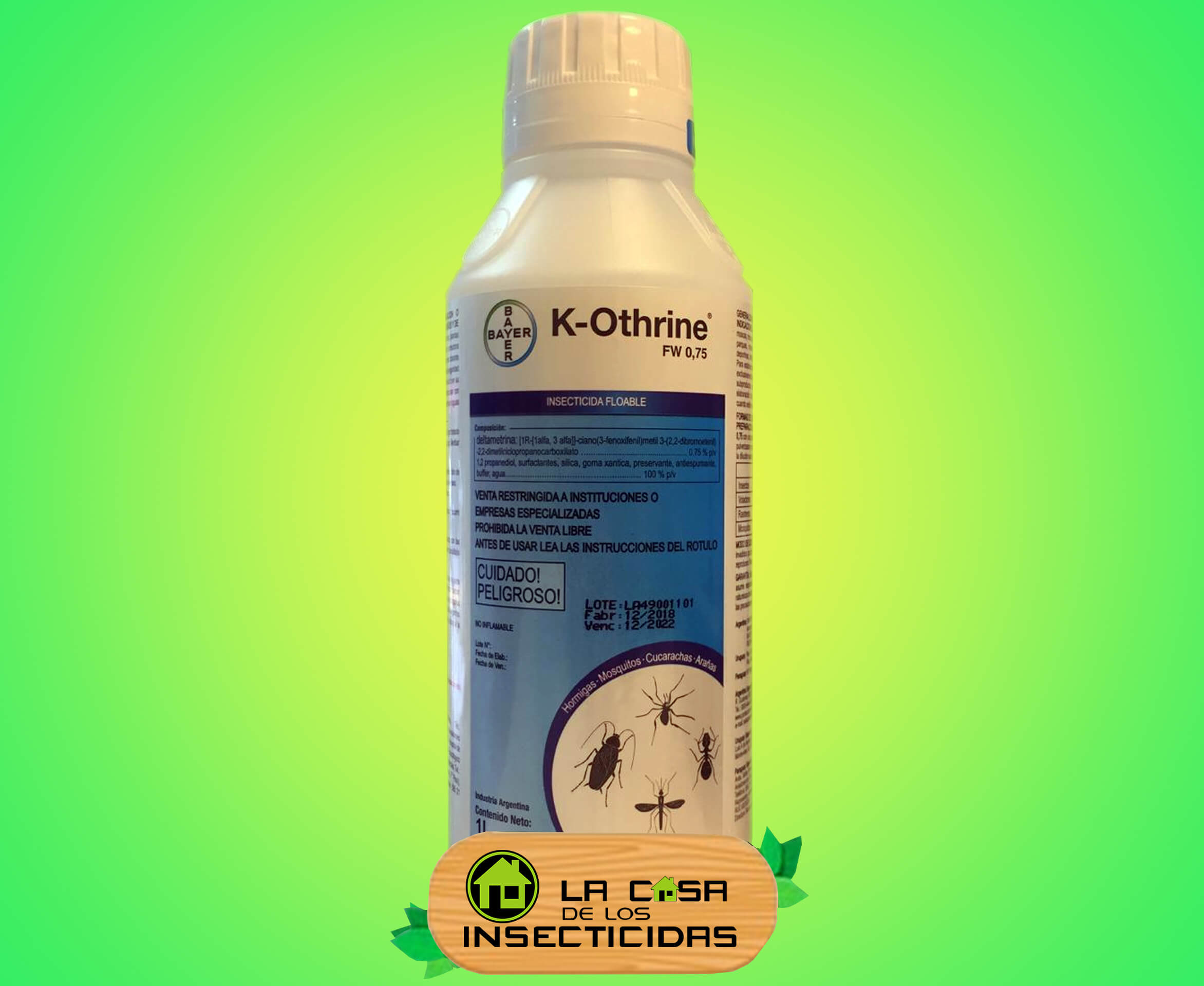 K-Othrine 0.75% x 1 Litro. Bayer. Deltametrina Floable. Control de insectos.